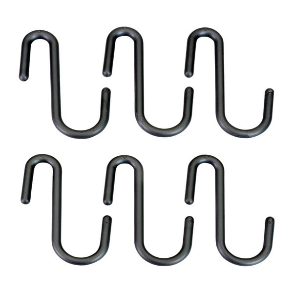 Fekete-szürke függő műanyag akasztó szett 6 db-os City – Metaltex-image-1