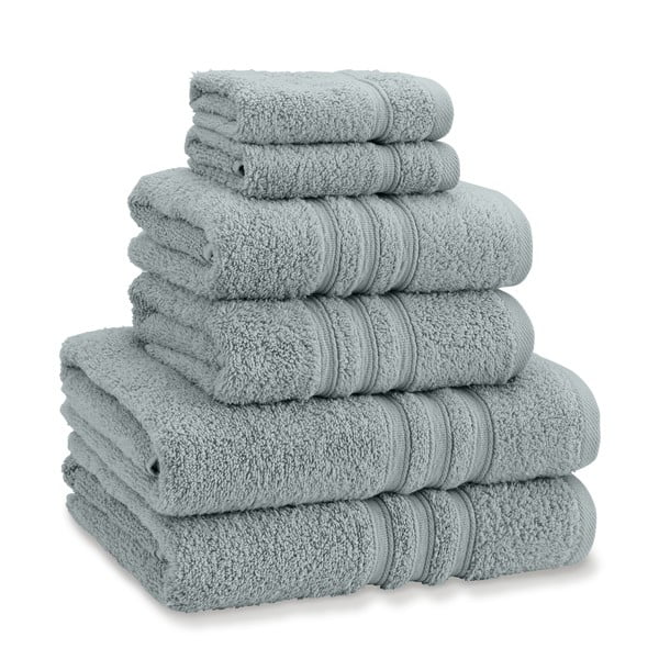 Szürkészöld frottír pamut törölköző és fürdőlepedő készlet 6 db-os Zero Twist – Catherine Lansfield