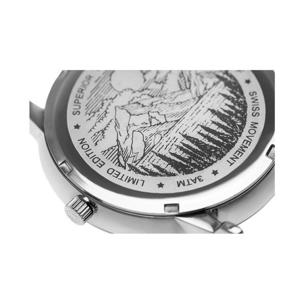 Silver Grunhorn Croco Gringer férfi karóra világosbarna valódi bőrszíjjal - Frederic Graff-image-2