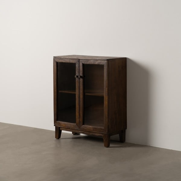 Barna mangófa tálalószekrény 80x100x40 cm Ravi – Ixia-image-3