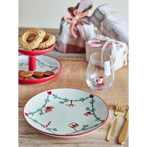 Krémszínű agyagkerámia tányér karácsonyi mintával ø 25,5 cm Yule – Bloomingville-image-1