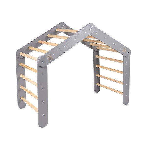 Szürke borovi fenyő pikler háromszög 61x112x94 cm Montessori – Meowbaby