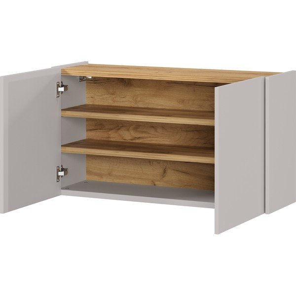 Krémszínű függő szekrény tölgyfa dekorral 93x52x29 cm Libbiano – Germania-image-1