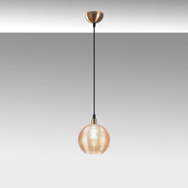Okkersárga-aranyszínű függőlámpa üveg búrával ø 15 cm Muzo – Opviq lights-image-3