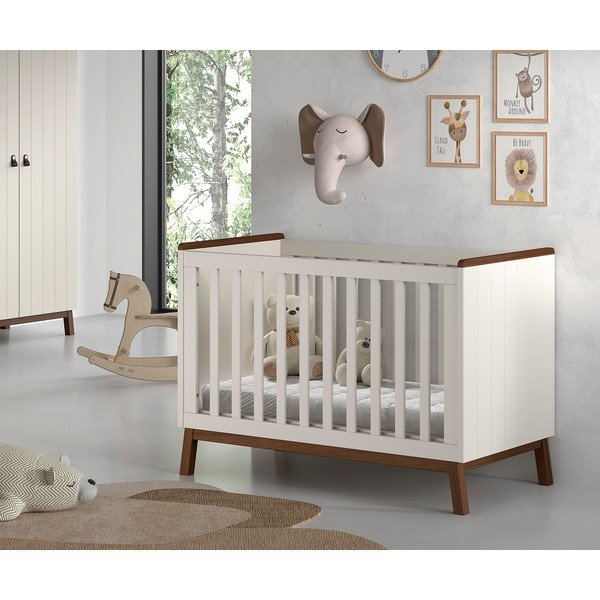 Bézs borovi fenyő babaágy állítható magassággal 60x120 cm Sezane – Vipack-image-1