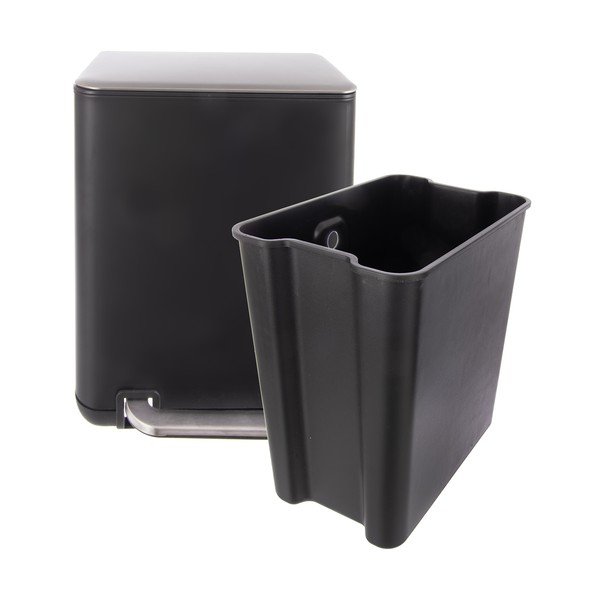 Fekete rozsdamentes acél pedálos szemetes 20 l Black – Orion-image-4