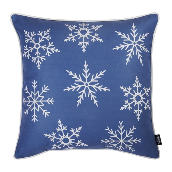 Honey Snowflakes kék párnahuzat karácsonyi motívummal, 45 x 45 cm - Mike & Co. NEW YORK