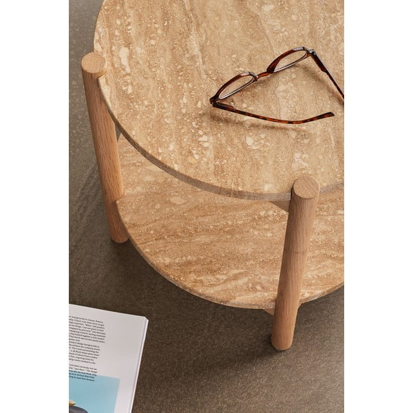 Kerek tárolóasztal kő asztallappal ø 43 cm Trava – Hübsch-image-4