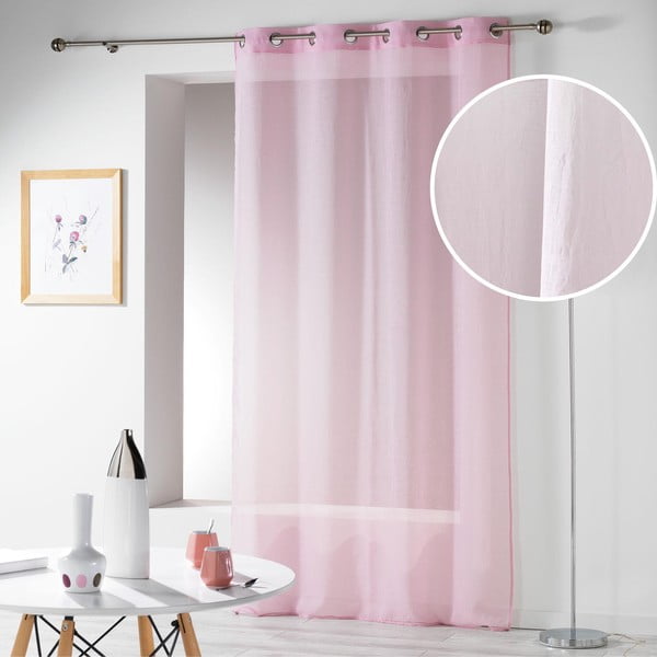 Rózsaszín fényáteresztő függöny 140x280 cm Telma – douceur d'intérieur-image-4