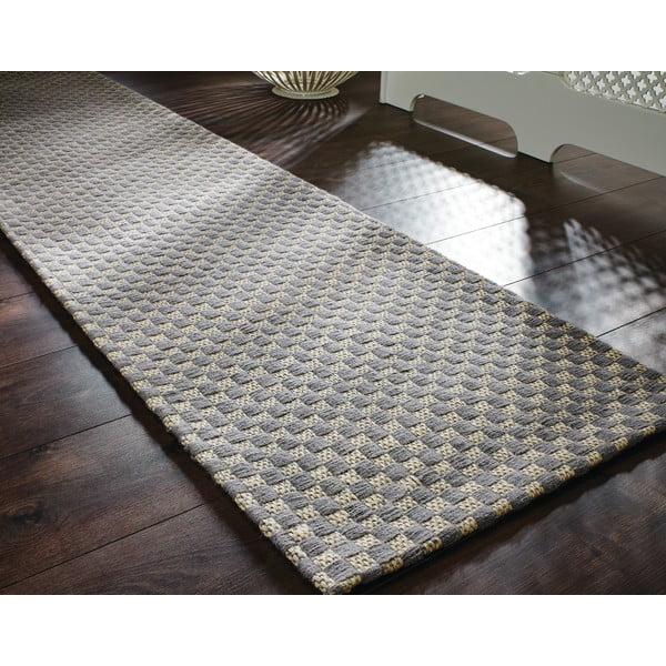 Check szürke juta szőnyeg, 80 x 150 cm - Flair Rugs