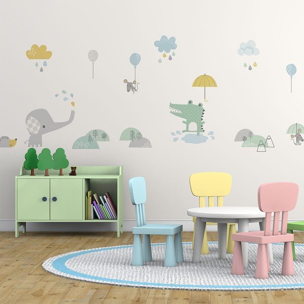 Animals in the Rain gyerek falmatrica - Ambiance-image-1