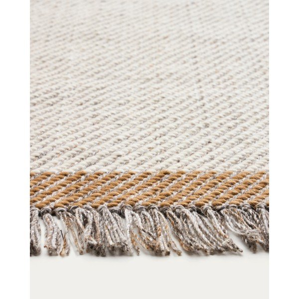 Krémszínű kézi szövésű gyapjú szőnyeg 160x230 cm Brina – Kave Home-image-3