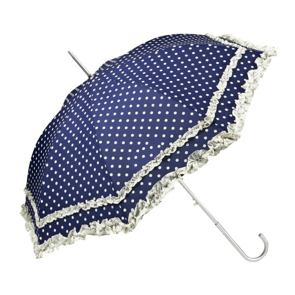 Plain Mary Polkadots kék-fehér botesernyő - Von Lilienfeld