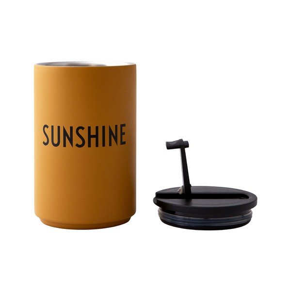 Sunshine mustársárga utazóbögre, 350 ml - Design Letters-image-2