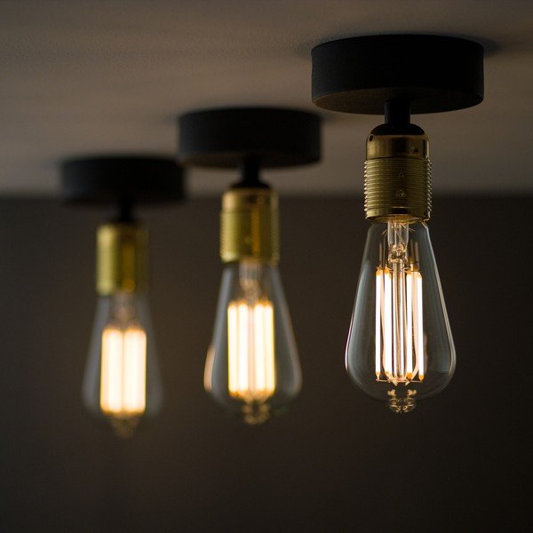 Uno fekete mennyezeti lámpa, aranyszínű foglalattal - Sotto Luce-image-1