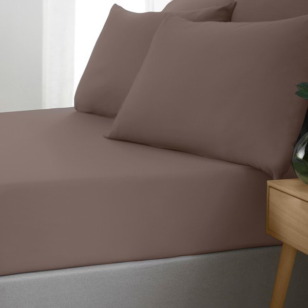 Sötétbarna gumis lepedő 90x190 cm So Soft Non Iron – Catherine Lansfield-image-1