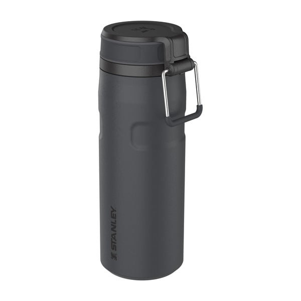 Fekete rozsdamentes acél termosz 470 ml IceFlow™ Bottle Twist Flip Black – Stanley-image-1