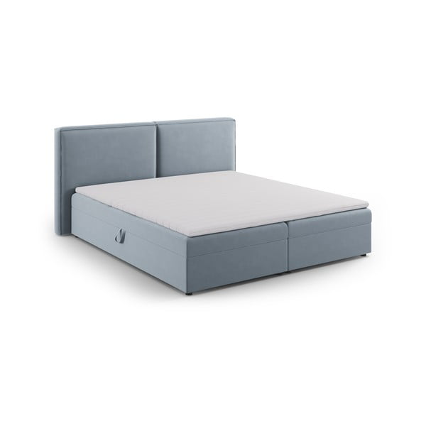 Világoskék ágyneműtartós boxspring ágy 180x200 cm Arendal – Cosmopolitan Design