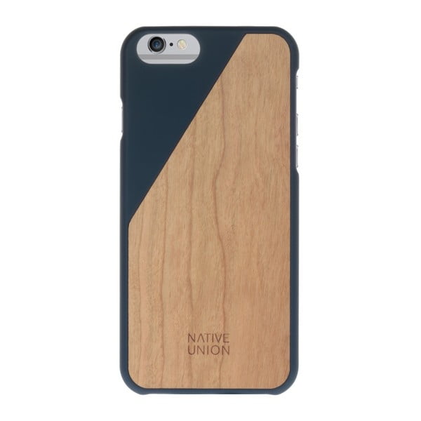 Clic Wooden sötétkék telefontok fa részletekkel, iPhone 6 és 6S Plus - Native Union