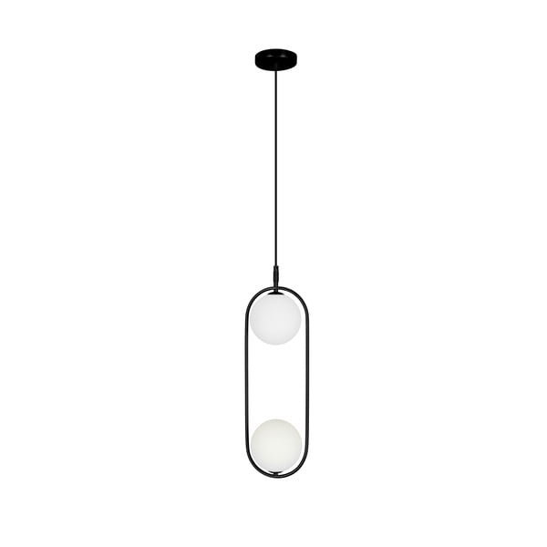 Fekete függőlámpa üveg búrával 18.5x15 cm Cordel – Candellux Lighting-image-1