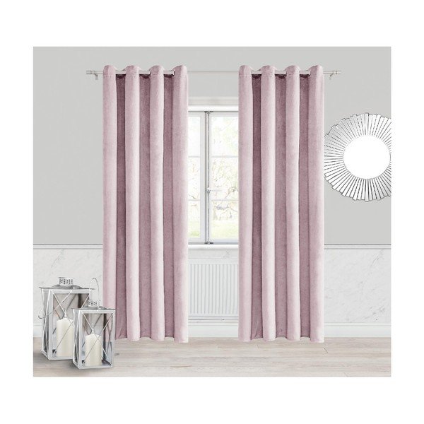 Velvet púder rózsaszín függöny, 140 x 250 cm - Slowdeco