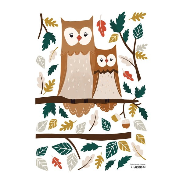 Matrica lap 30x42 cm Owl Family – Lilipinso