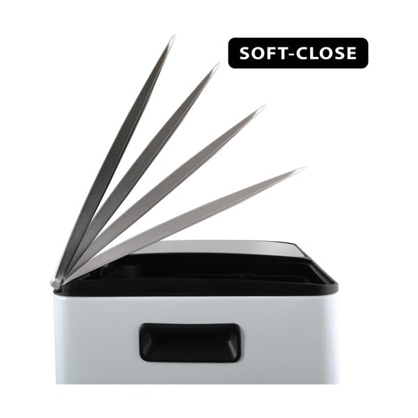 Matt fehér acél szelektív pedálos szemetes 2x20 l   Aliya – Spirella-image-4