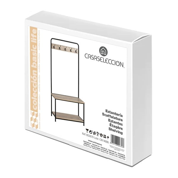 Fekete-natúr színű előszoba bútor tölgyfa dekorral – Casa Selección-image-3