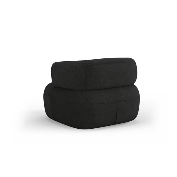 Fekete buklé fotel Jenny – Micadoni Home-image-3