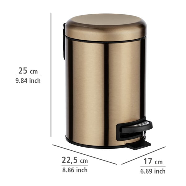 Leman rézszínű pedálos szemetes, 3 l - Wenko-image-3