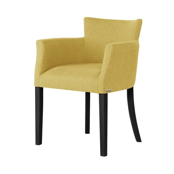 Santal citromsárga bükk szék fekete lábakkal - Ted Lapidus Maison