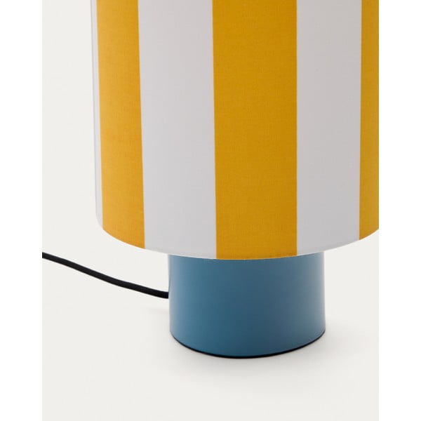 Sárga-kék asztali lámpa textil búrával (magasság 25 cm) Ciral – Kave Home-image-4