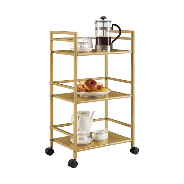 Aranyszínű fém zsúrkocsi 29x43 cm Helix - Novogratz-image-4