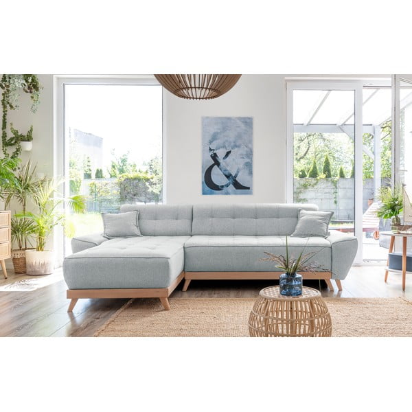 Dazzling Daisy világosszürke variálható és kinyitható sarokkanapé - Miuform-image-1