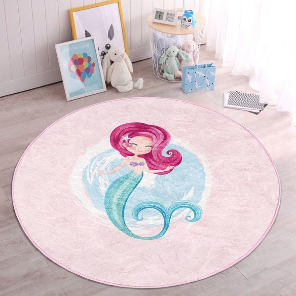 Rózsaszín gyerek szőnyeg ø 80 cm Comfort – Mila Home-image-4