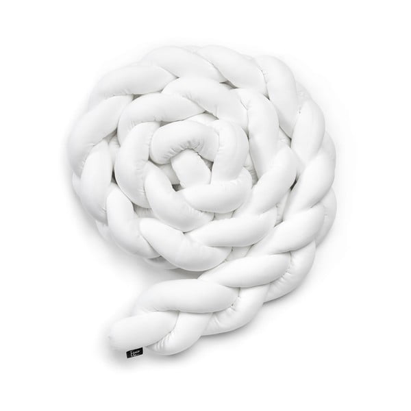 Fehér pamut kötött ágyrácsvédő, hosszúság 360 cm - ESECO