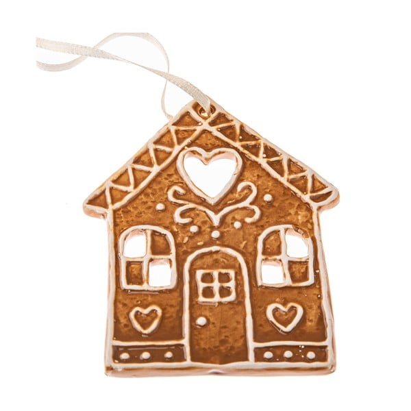 Kerámia karácsonyfadísz 10 cm Gingerbread House – Dakls