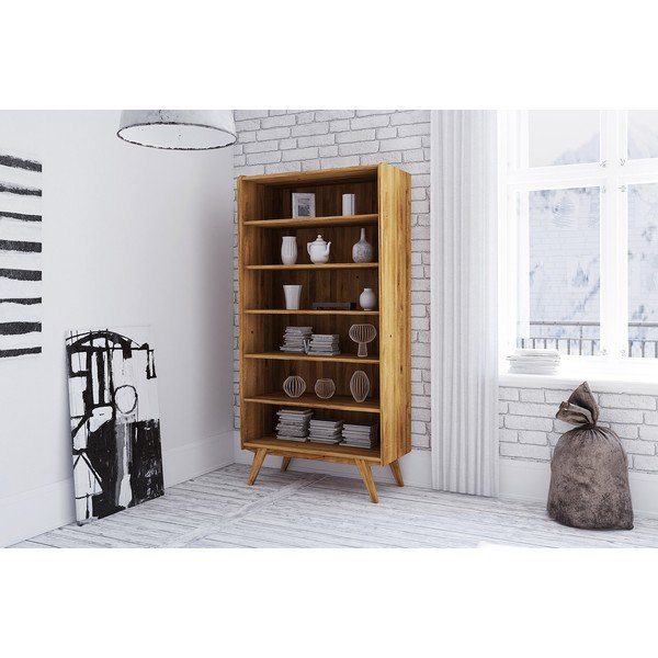 Tölgyfa könyvespolc 100x200 cm Retro - The Beds-image-3