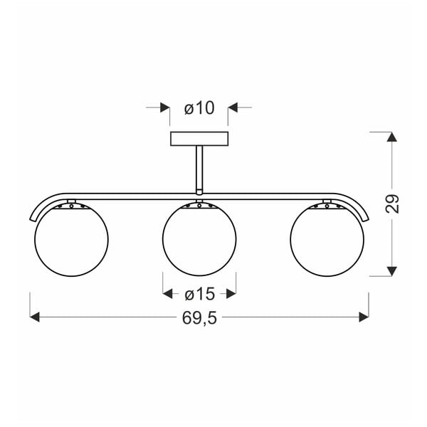 Fehér-aranyszínű mennyezeti lámpa üveg búrával 15x69 cm Amadeo – Candellux Lighting-image-2