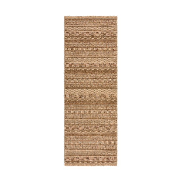 Natúr színű kültéri futószőnyeg 80x230 cm Farah Stripe – Flair Rugs