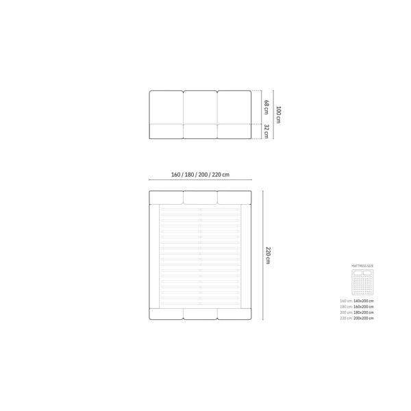 Sötétzöld bársony kárpitozott ágyneműtartós franciaágy ágyráccsal 200x200 cm Brody – Mazzini Beds-image-4