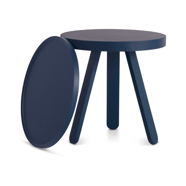 Batea S kék kőrisfa tárolóasztal, levehető tálcával - Woodendot-image-1