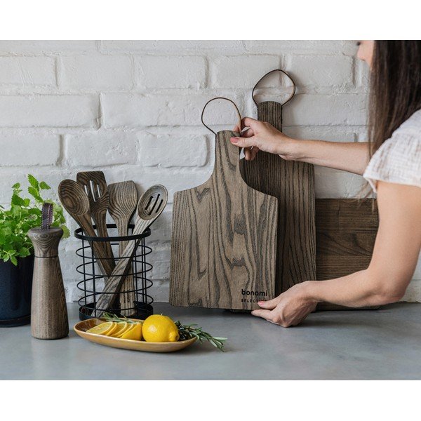 Fa szervírozó fűszerőrlő és vágódeszka készlet 3 db-os Rustic – Bonami Selection-image-1