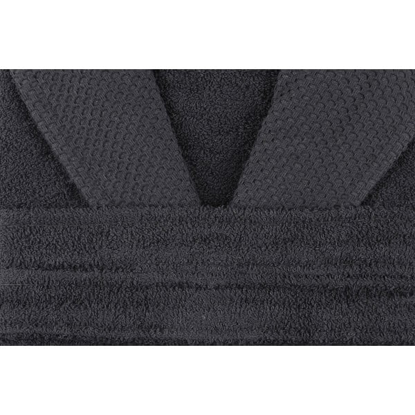 Antracitszürke pamut fürdőköpeny M Cappa – Foutastic-image-3