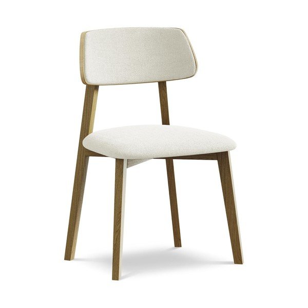 Krémszínű tömörfa étkezőszék Niu – Makamii