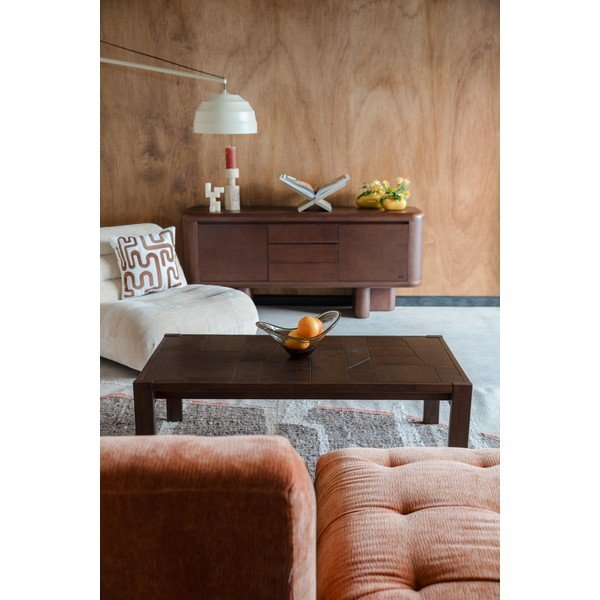 Sötét natúr színű tömörfa dohányzóasztal 60x120 cm Bruneau – Dutchbone-image-3