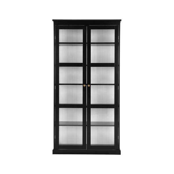 Fekete MDF tálalószekrény 98x193x34 cm Wilma – Ellos Home-image-3