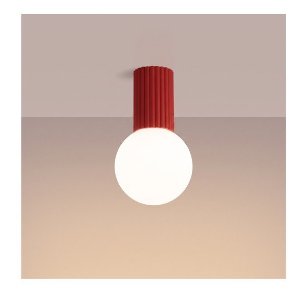 Piros opálüveg mennyezeti lámpa ø 12 cm Orbital – Sollux-image-3