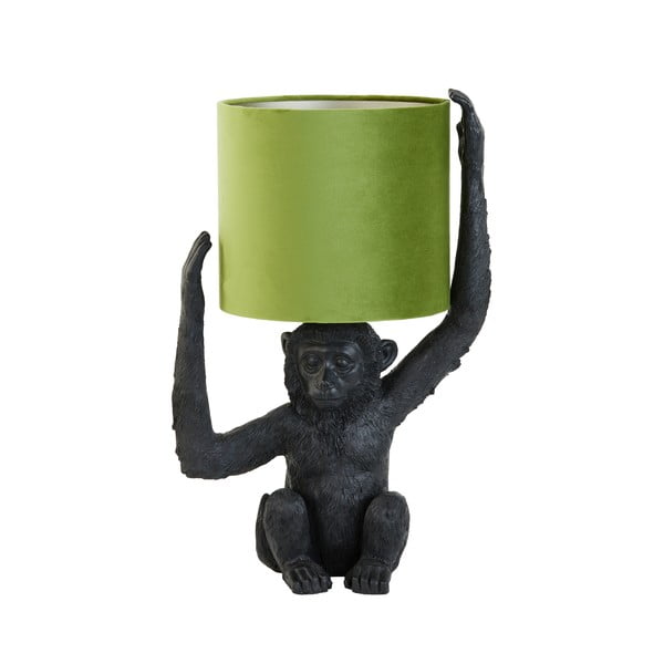 Zöld-fekete asztali lámpa (magasság 51 cm) Monkey – Light & Living