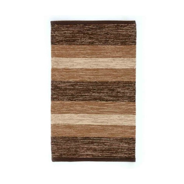 Happy barna-bézs pamut szőnyeg, 55 x 110 cm - Webtappeti